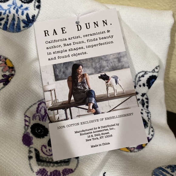 NWT Rae Dunn Sugar Skull Dia de los muertos kitchen towels - Picture 3 of 4